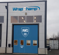 Ritning över skyltar för WrapChamp Uppsala